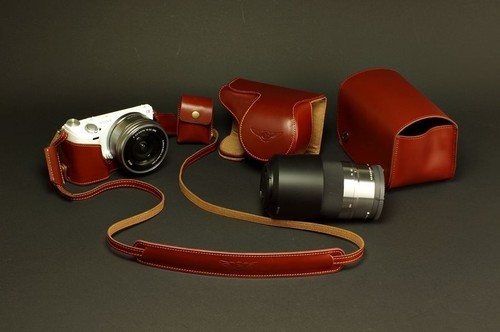 Custodia fotocamera vera - , pelle